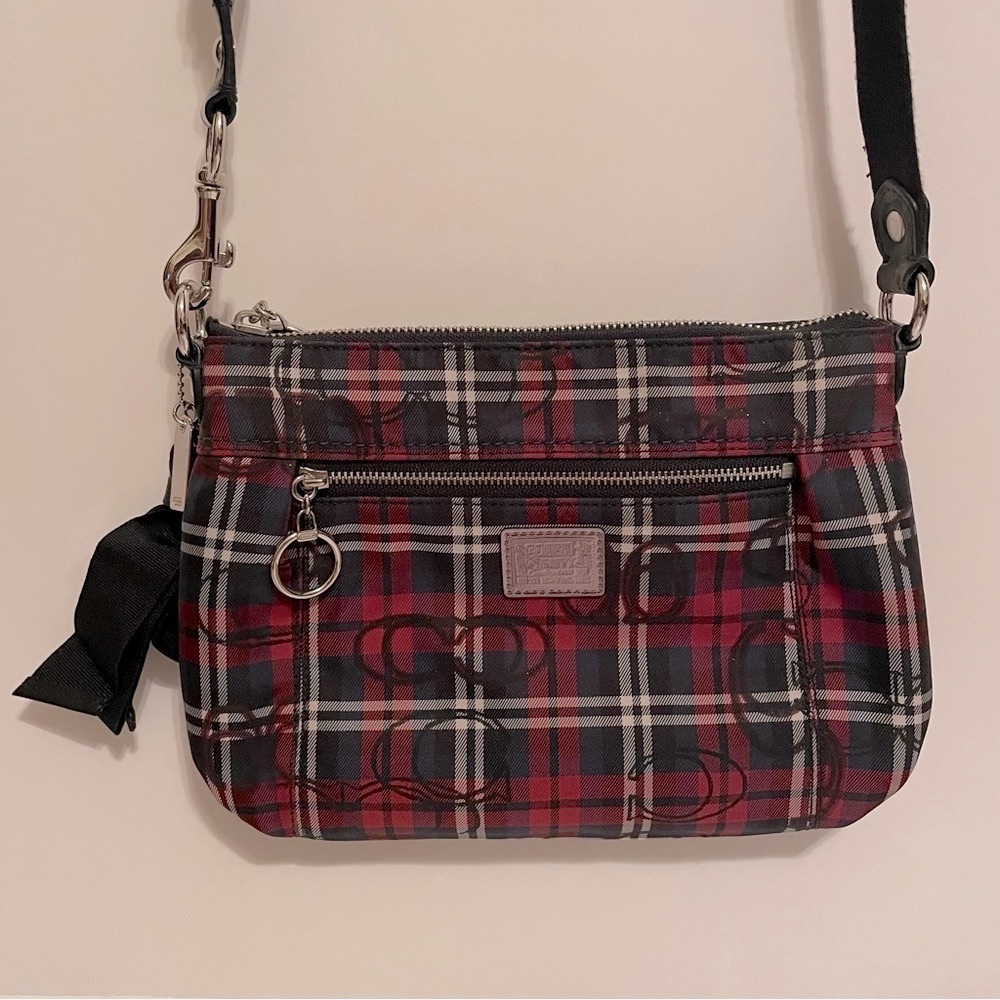 Vintage! COACH Poppy Small Plaid Nylon Purse